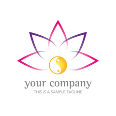 Obraz premium Zen Lotus Flower Company Logo