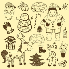 Vintage christmas  set, old paper