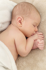 Sleeping newborn baby