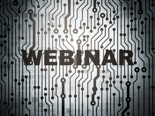 Education concept: circuit board with Webinar