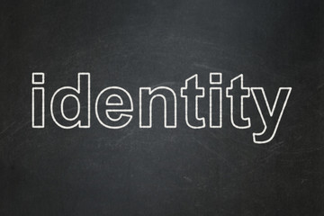 Privacy concept: Identity on chalkboard background