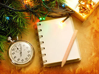 Christmas background with notepad