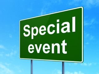 Business concept: Special Event on road sign background