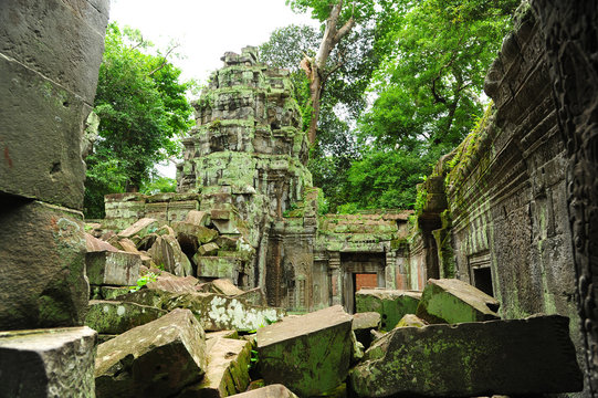 Ancient Ruin of Ta Prohm Temple in Angkor Thom, Cambodia