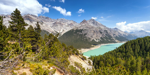 Naklejka na ściany i meble tamy Cancano - Bormio (IT) - krajobraz