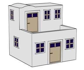 cartoon image of greek house