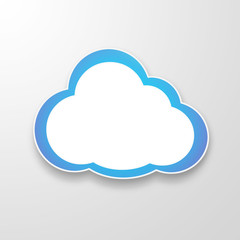 Obraz premium White paper clouds over gradient blue background