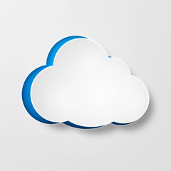 White paper clouds over gradient blue background