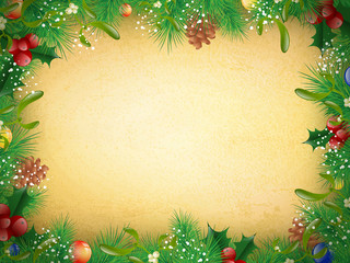 Vintage Christmas and New Year Frame