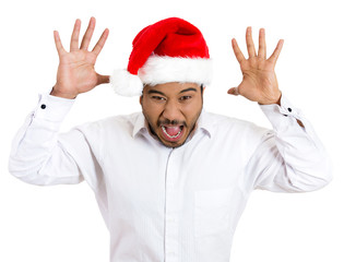 Mean, rude christmas man screaming