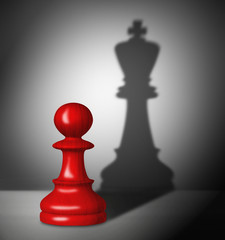 Chess pawn with the shadow of a king. - 59062632