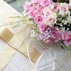 Wedding bouquet of roses.
