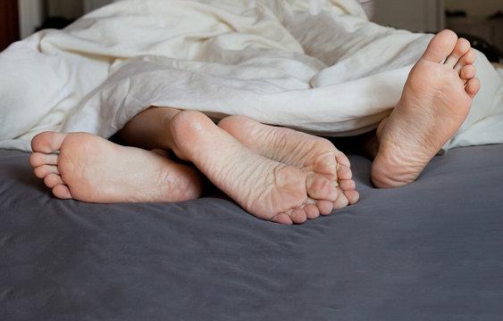family, couple in the bed