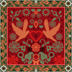 Traditional ornamental floral ornament seamless background