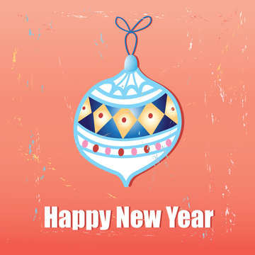 New year greeting card with Christmas decorations