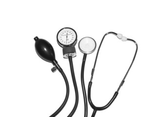 Sphygmomanometer isolated on white background
