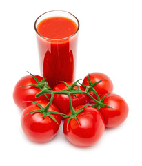Tomato juice isolated on white