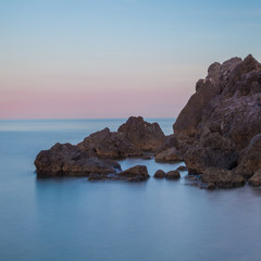 Minimalist misty landscape. Ukraine. Long exposure photography