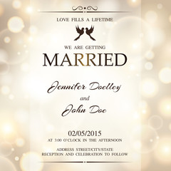 Wedding invitation with lights.