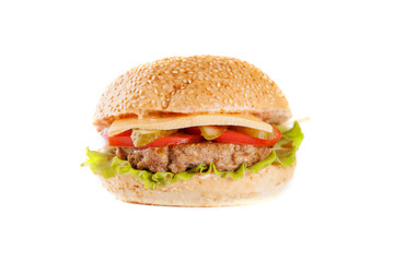 Cheeseburger isolated on white background