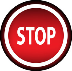 Красная векторная иконка с надписью STOP