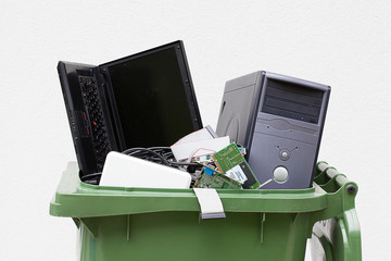 Used and old computer hardware.