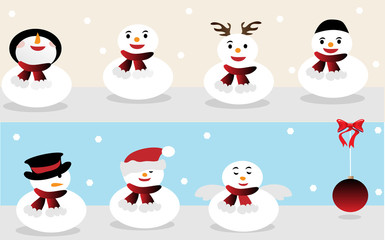 Snowman with red scarf