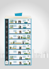 Building with business people in offices © denis_pc