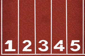 Stof per meter Running track with number 1-5, abstract, texture, background. © pipop_b