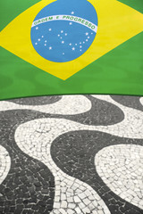 Rio de Janeiro Brazil Copacabana Brazilian Flag