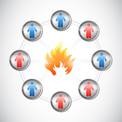 fire ideas people network illustration design