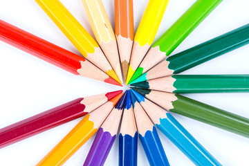 Naklejka premium close up color pencils