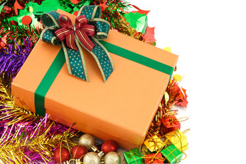 Christmas gift box isolated on white background