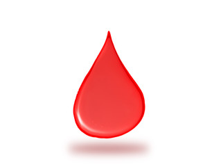 Red drop falling down, symbol of healthcare