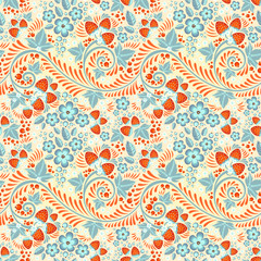 Festive khokhloma seamless pattern