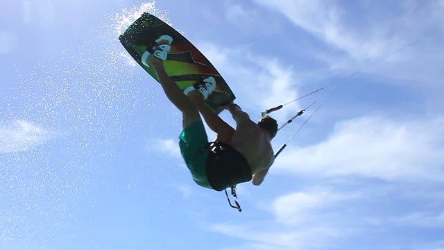 Extreme Kite Boarding In Ocean, Extreme Summer Sport
