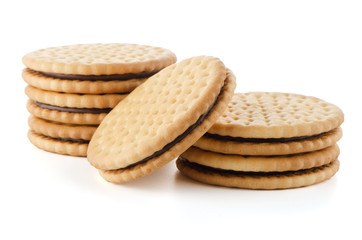 Sandwich biscuits with chocolate filling