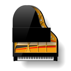 Black grand piano with open top © piai