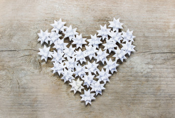 Heart made of paper stars
