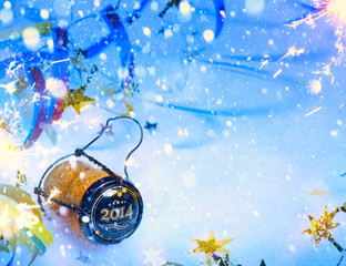 art 2014 new year party with champagne
