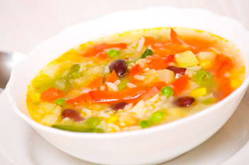 Fresh vegetable soup