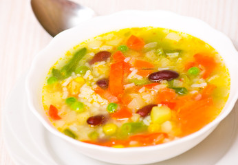 Fresh vegetable soup