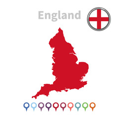 vector map and flag of England