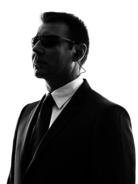 secret service security bodyguard agent man silhouette