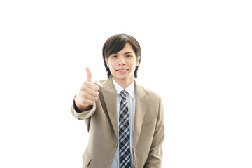 ガッツポーズのビジネスマン