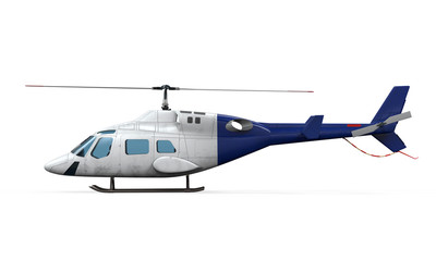 Blue Helicopter Isolated
