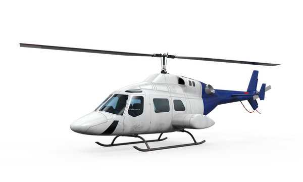 Blue Helicopter Isolated