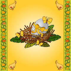 easter egg in nest background