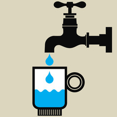 Tap And Glass With Water