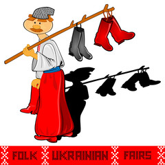 shoemaker ukrainian folk rairs man with shoes craft